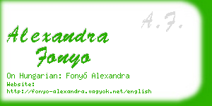 alexandra fonyo business card